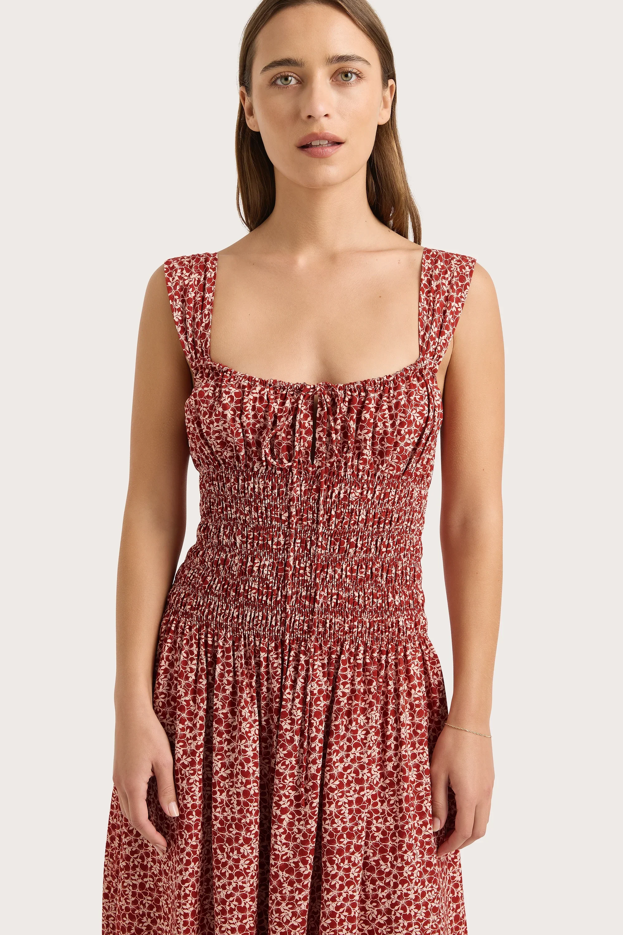 Faithfull - Yerres Midi Dress Peony Stamp Garnet - Final Sale - Image 7
