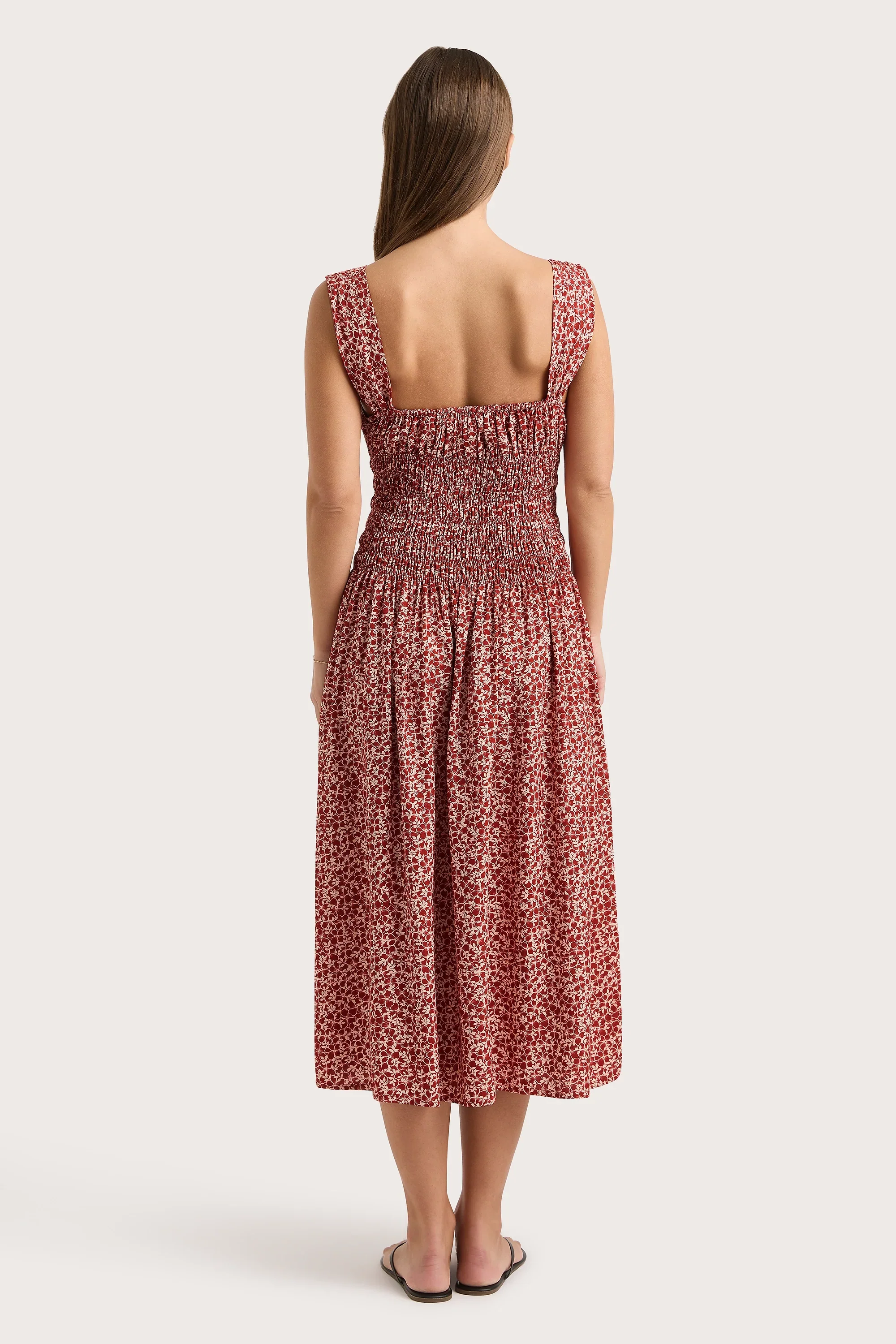 Faithfull - Yerres Midi Dress Peony Stamp Garnet - Final Sale - Image 8