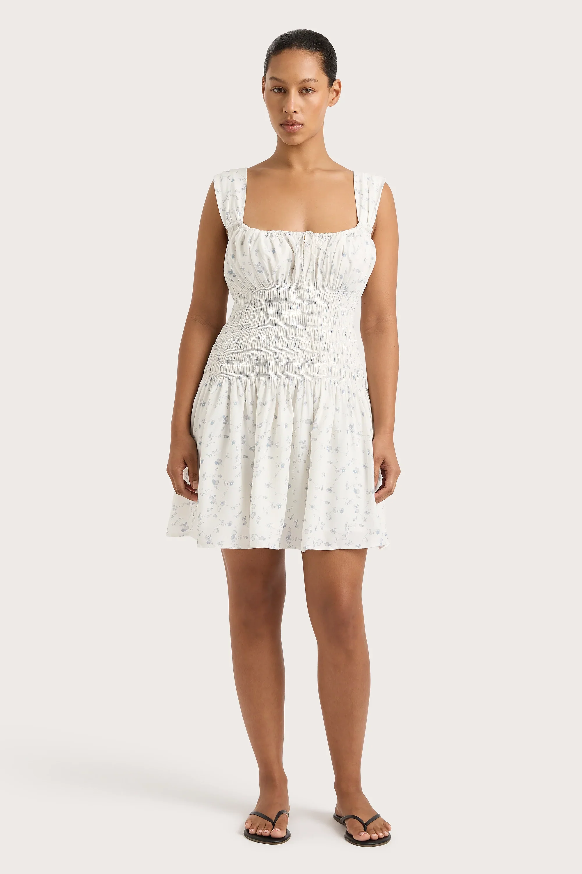 Faithfull - Yerres Mini Dress Blossom Egg Shell Powder Blue - Final Sale - Image 6