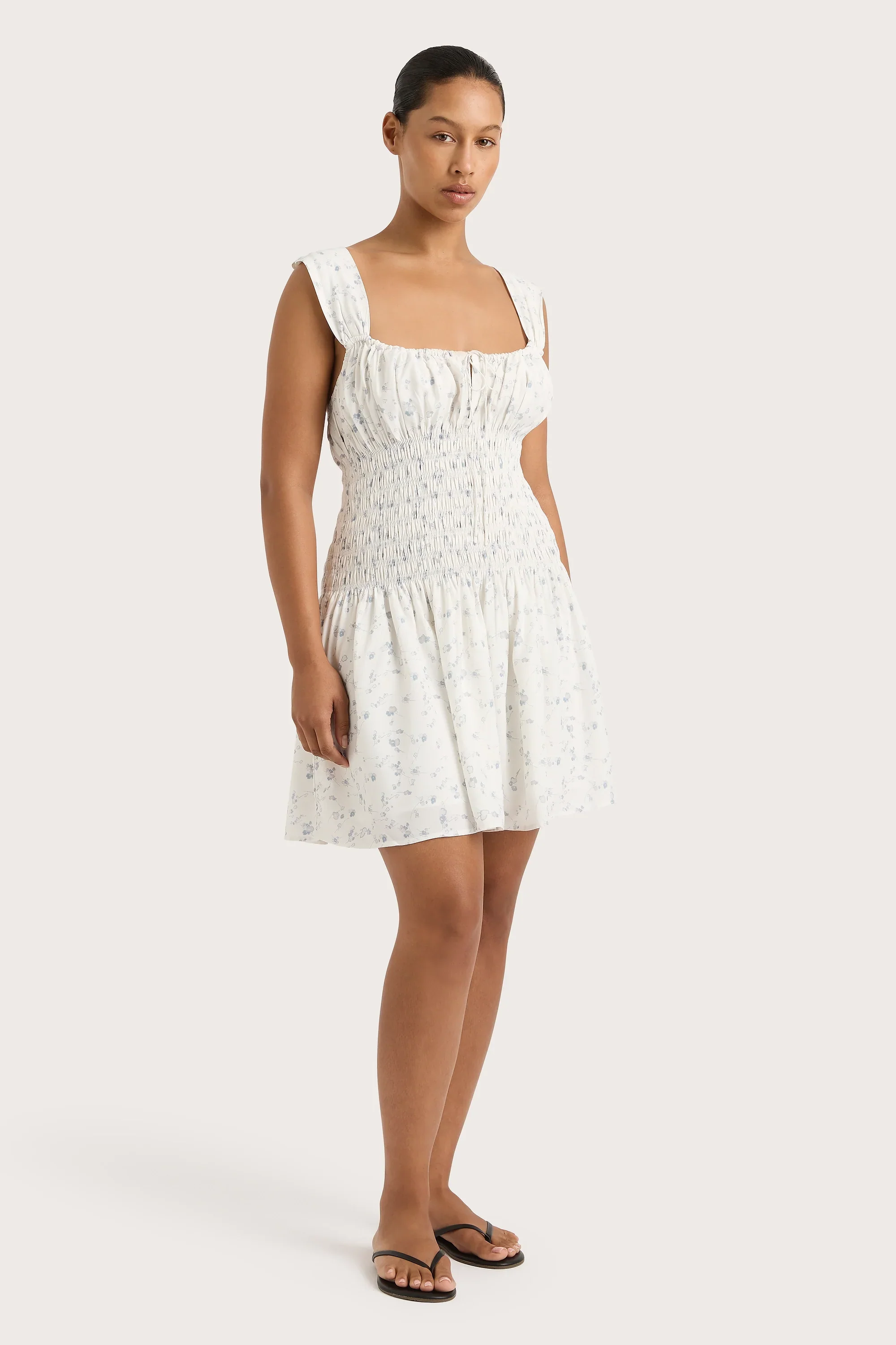 Faithfull - Yerres Mini Dress Blossom Egg Shell Powder Blue - Final Sale - Image 8