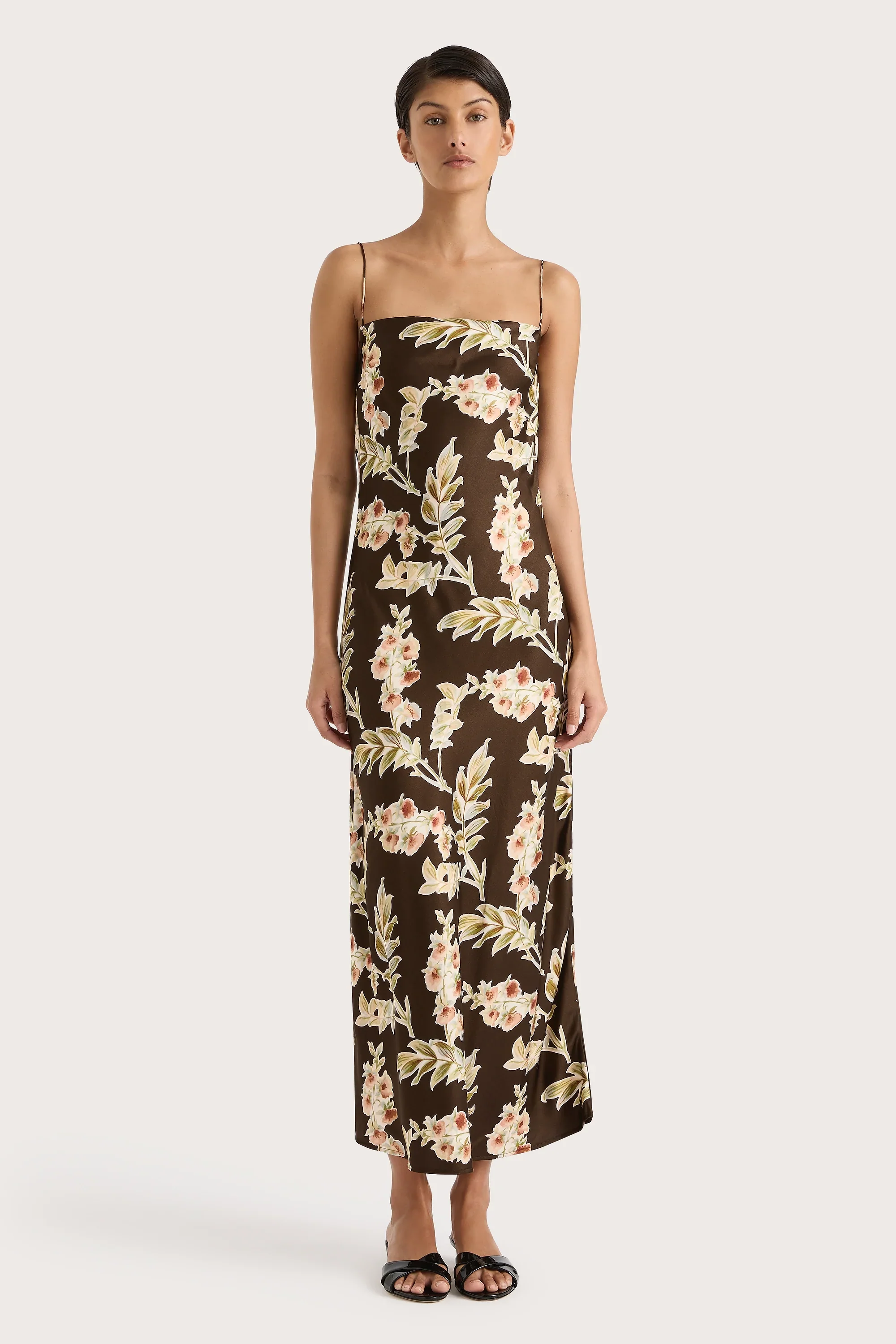 Faithfull - Yolaine Midi Dress Jardin Floral Chocolate - Final Sale