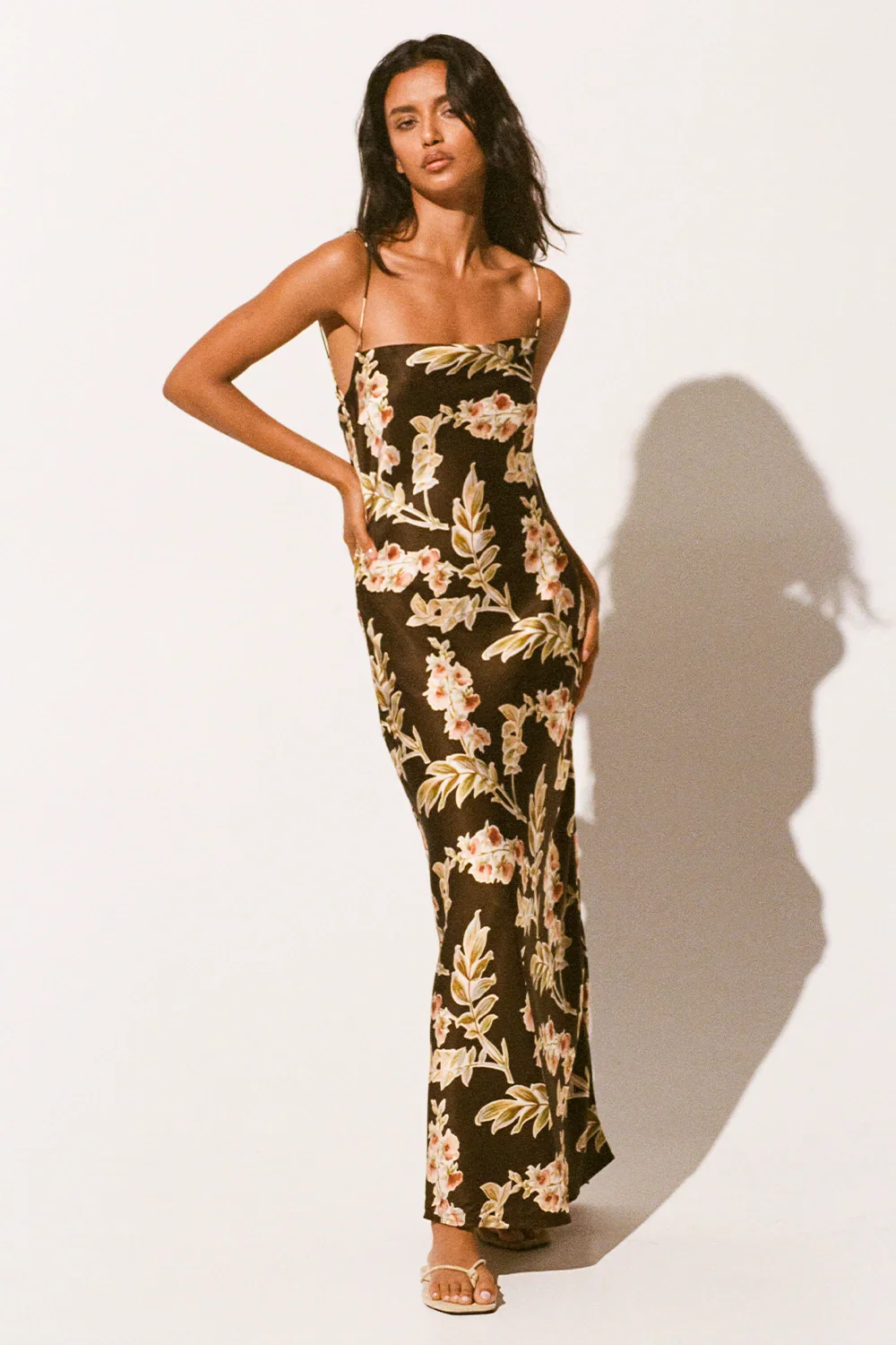 Faithfull - Yolaine Midi Dress Jardin Floral Chocolate - Final Sale - Image 2