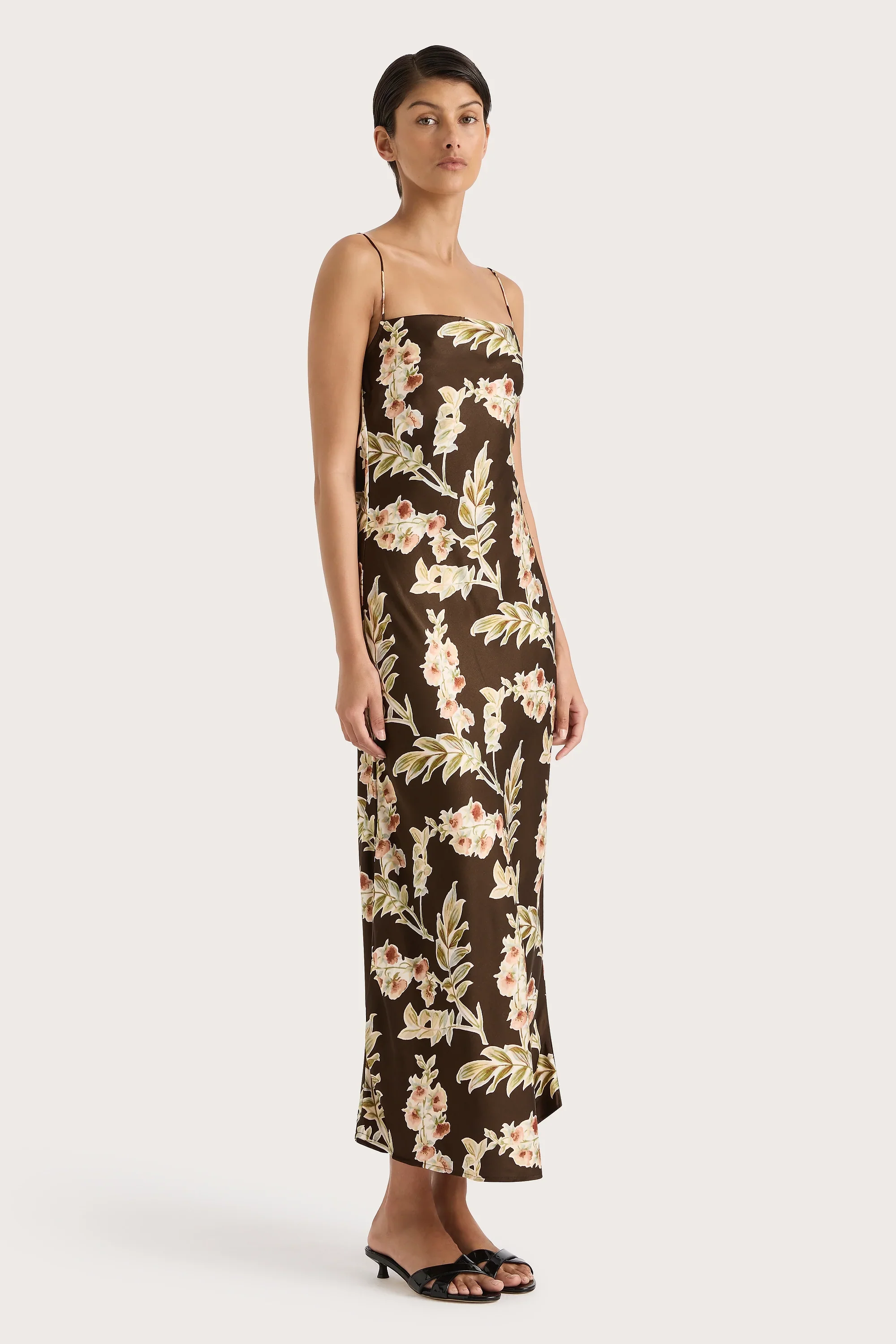 Faithfull - Yolaine Midi Dress Jardin Floral Chocolate - Final Sale - Image 4