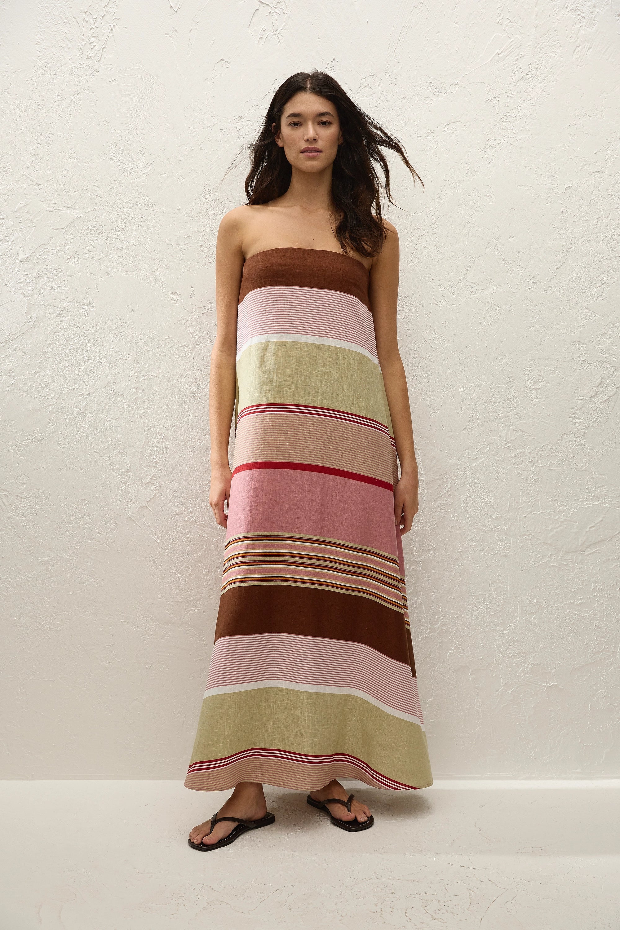 Faithfull - Yolina Maxi Dress Barragan Stripe Dusty Mauve
