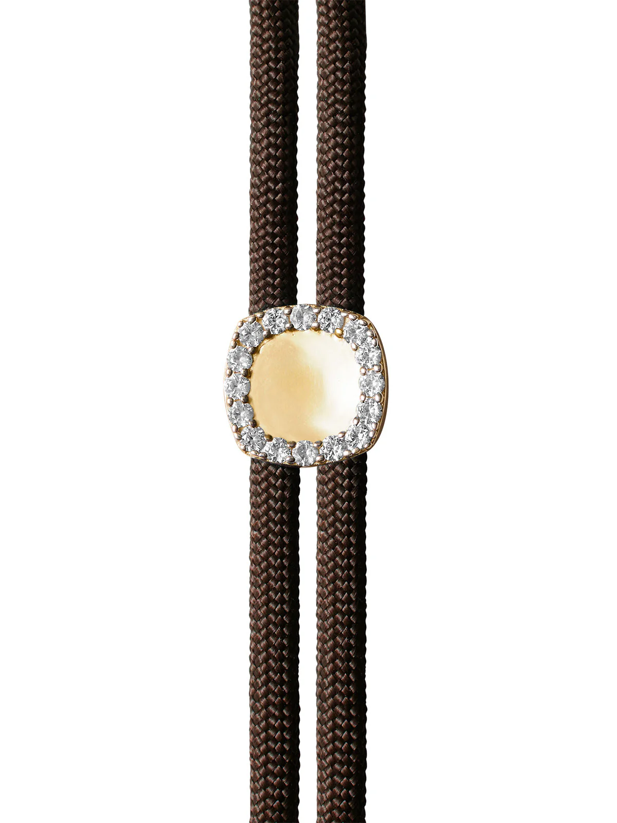 Dorsey - YVES LAB WHITE SAPPHIRE PARACORD NECKLACE, ESPRESSO - Image 3