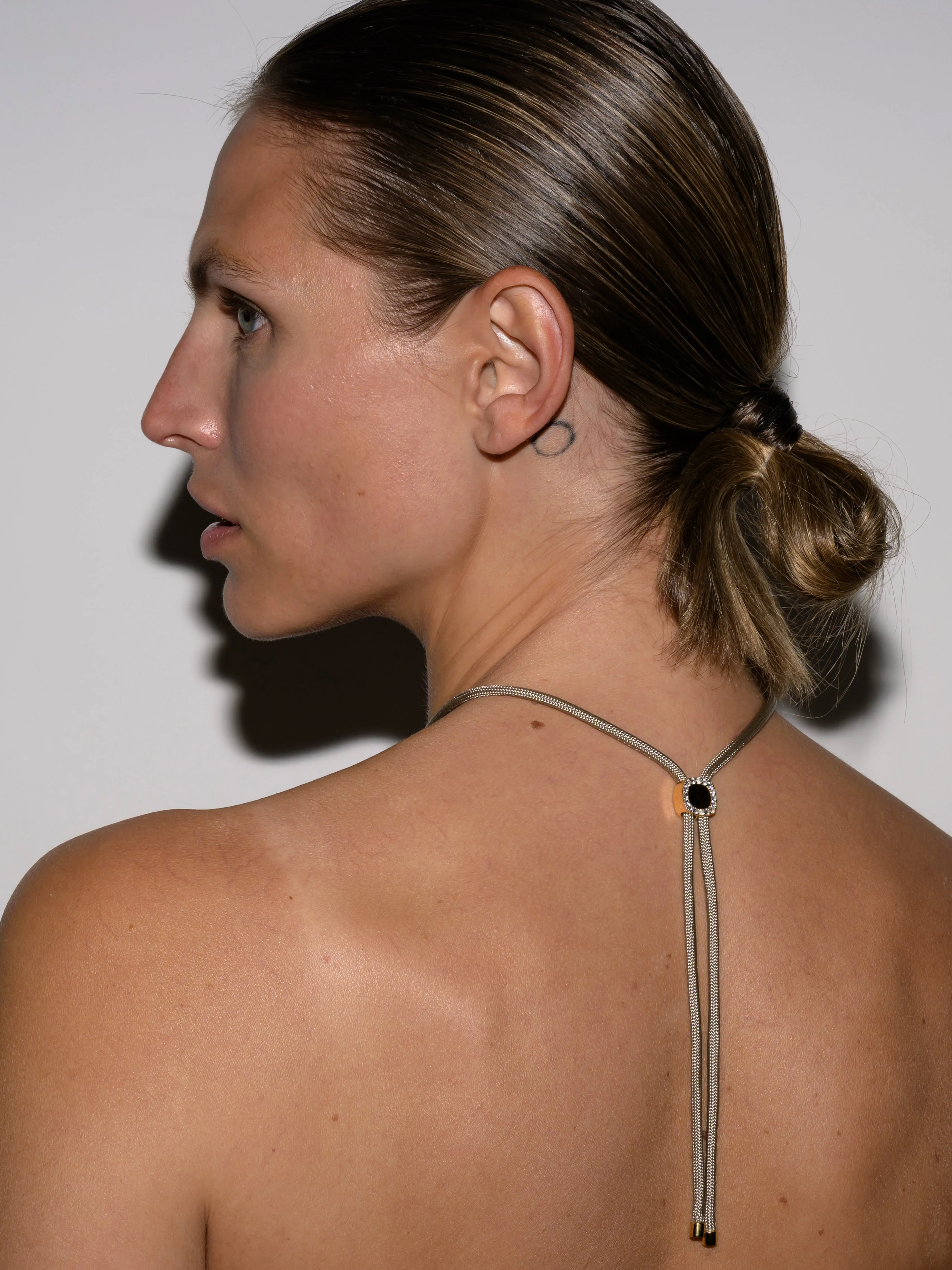Dorsey - YVES LAB WHITE SAPPHIRE PARACORD NECKLACE, SABLE - Image 6