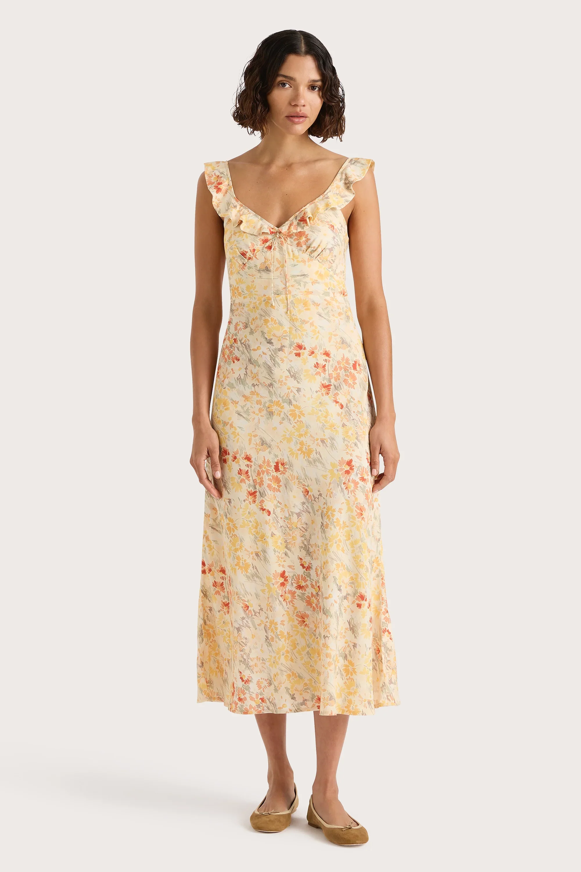 Faithfull - Yvonne Midi Dress Adeline Floral Yellow - Final Sale