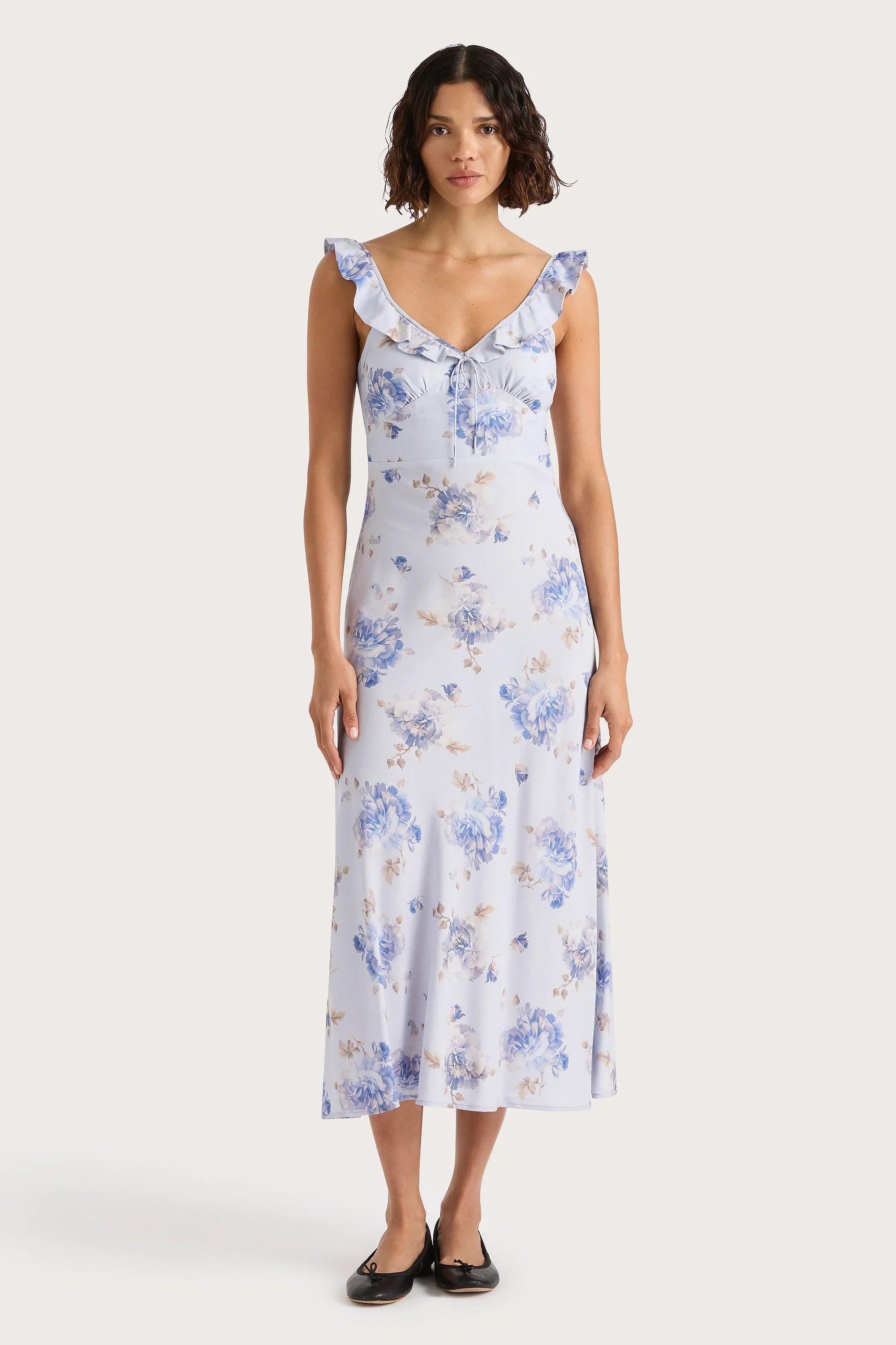 Faithfull - Yvonne Midi Dress Leona Floral Lilac - Final Sale