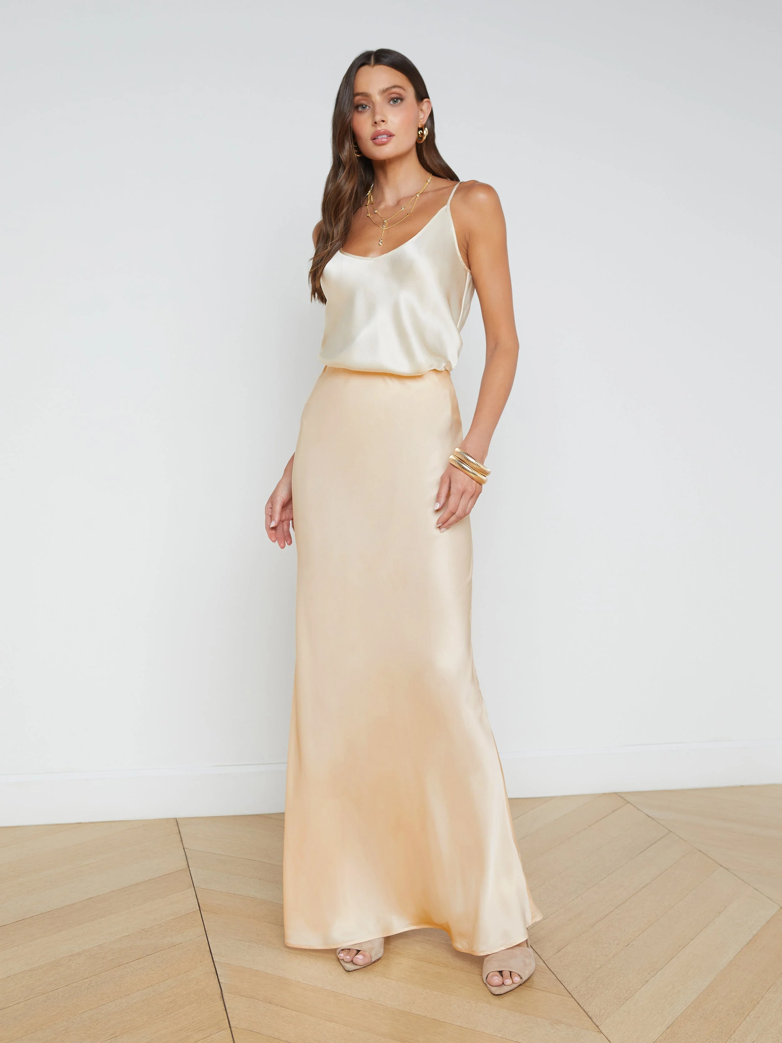 L'AGENCE - Zeta Satin Maxi Skirt