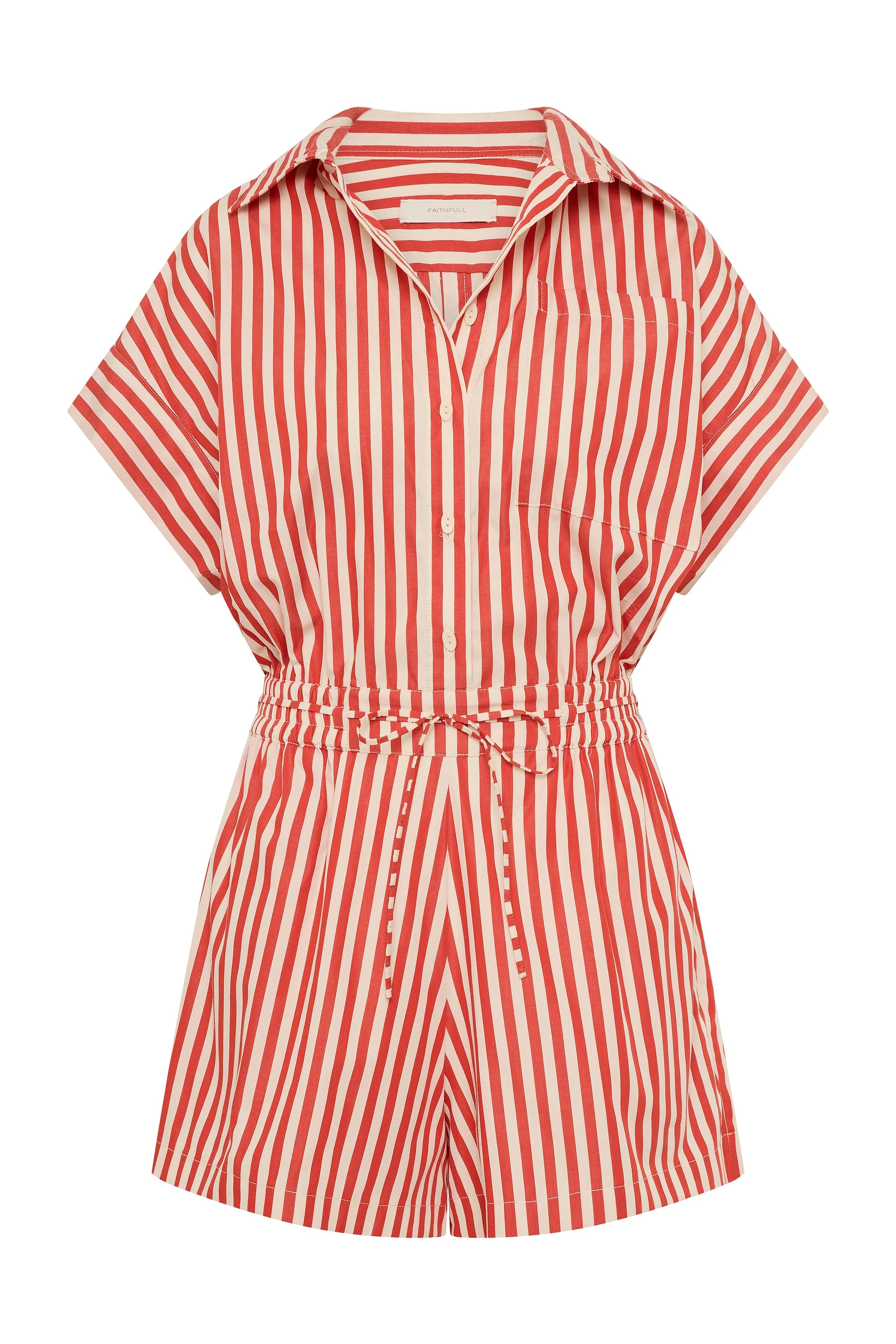 Faithfull - Zion Playsuit Orozco Stripe Dusty Tomato - Image 5